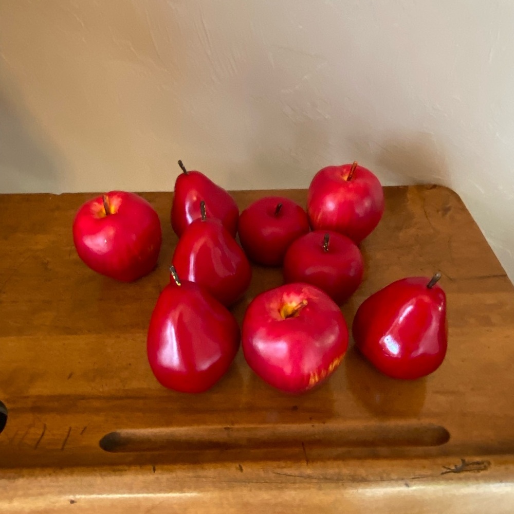 Faux Artificial Red Apples Large Lightweight Decor Lot of 9